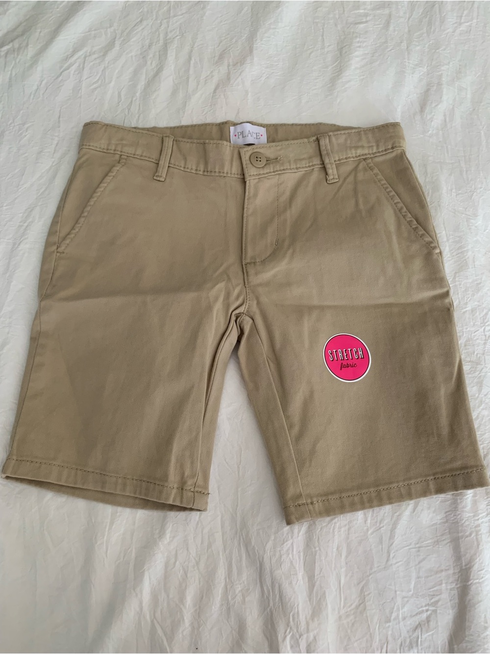 Place Boys Khaki Stretch Chino Uniform Shorts Size 6X / 7 NWOT